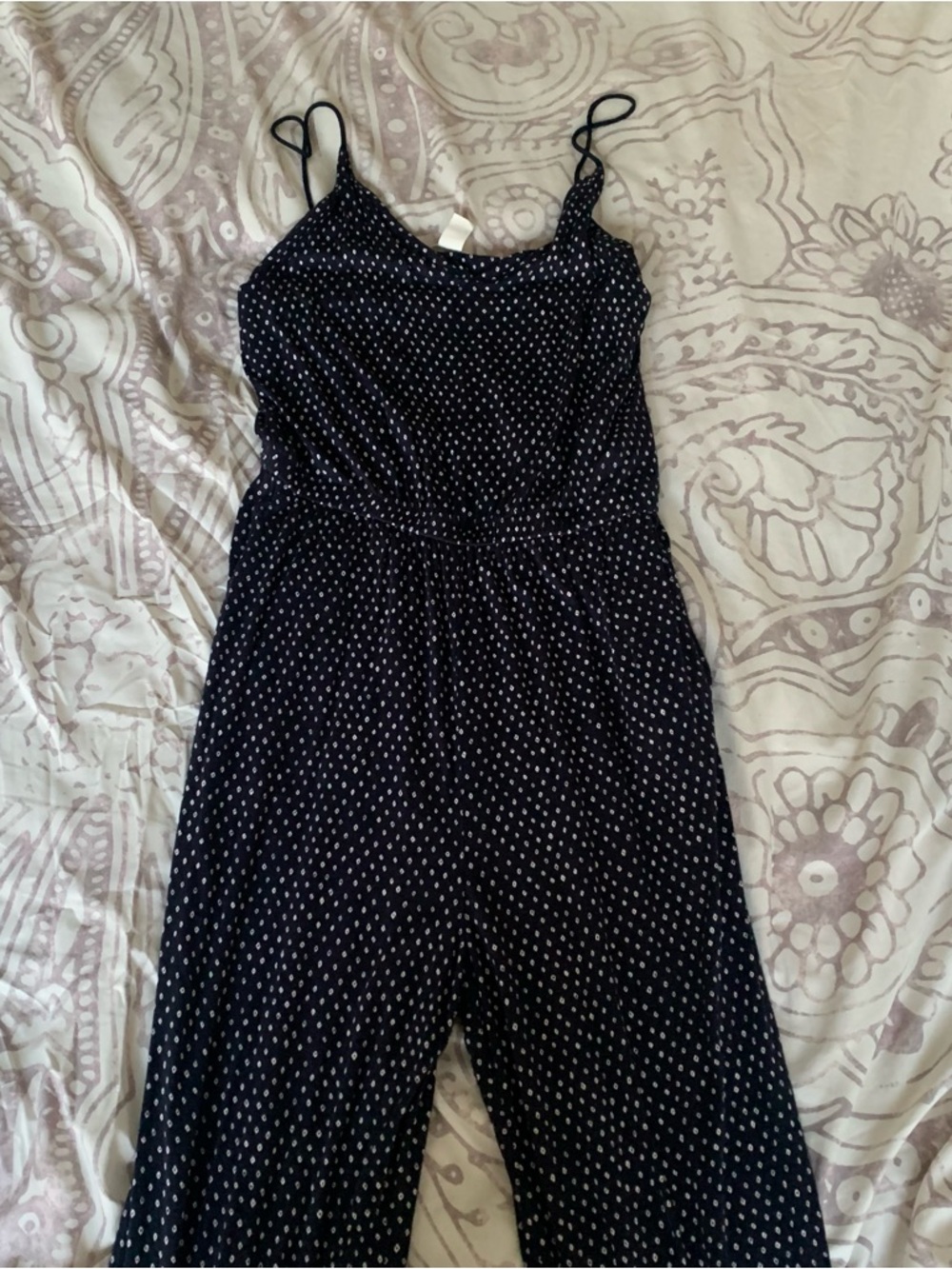 H&M Navy with White Dot Pattern Dress